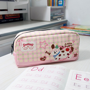 原创薄荷粉笔袋文具盒简约奶呼呼帆布儿童可爱大容量高颜值ins风