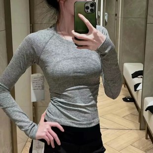瑜伽服无缝一体织swiftly长袖运动T恤女健身速干打底