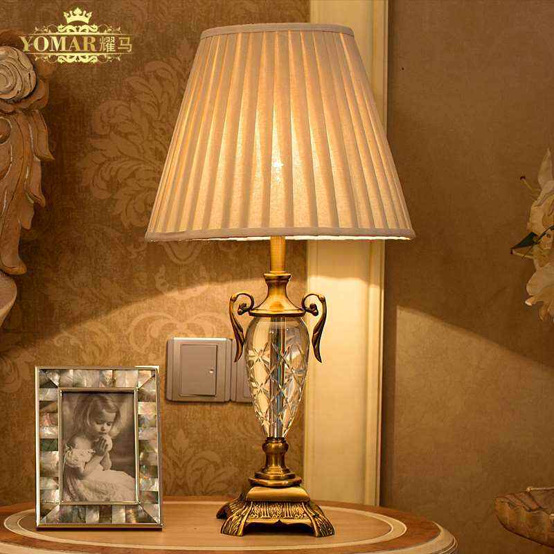 高档耀马欧式奢华水晶台灯 新古典简约客厅装饰台灯 时尚卧室床头