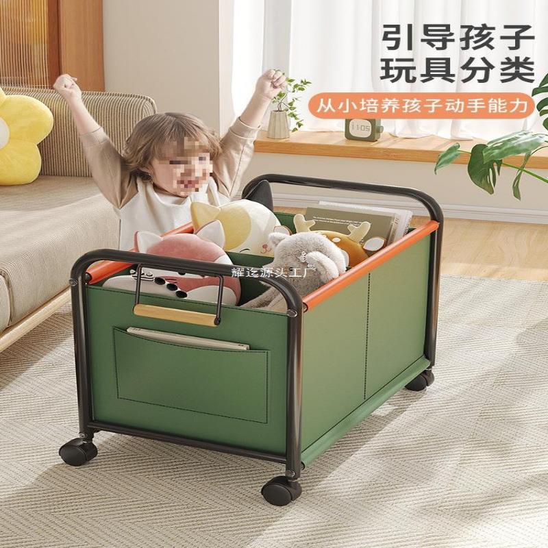 儿童玩具收纳箱置物架零食小推车客厅移动家用书包架大容量储物筐