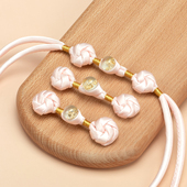 旗袍盘扣扣子新中式 金箔珠曼陀罗流苏盘扣扣手工编织复古纽扣辅料