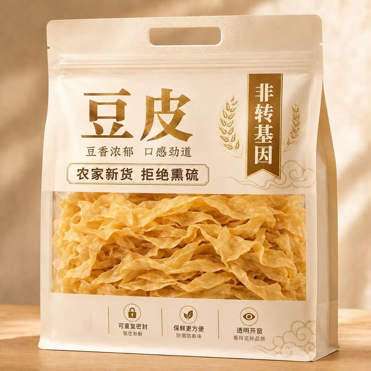东北无盐干豆皮干货商用批发纯手工豆筋豆皮无盐粒零食官方旗舰店