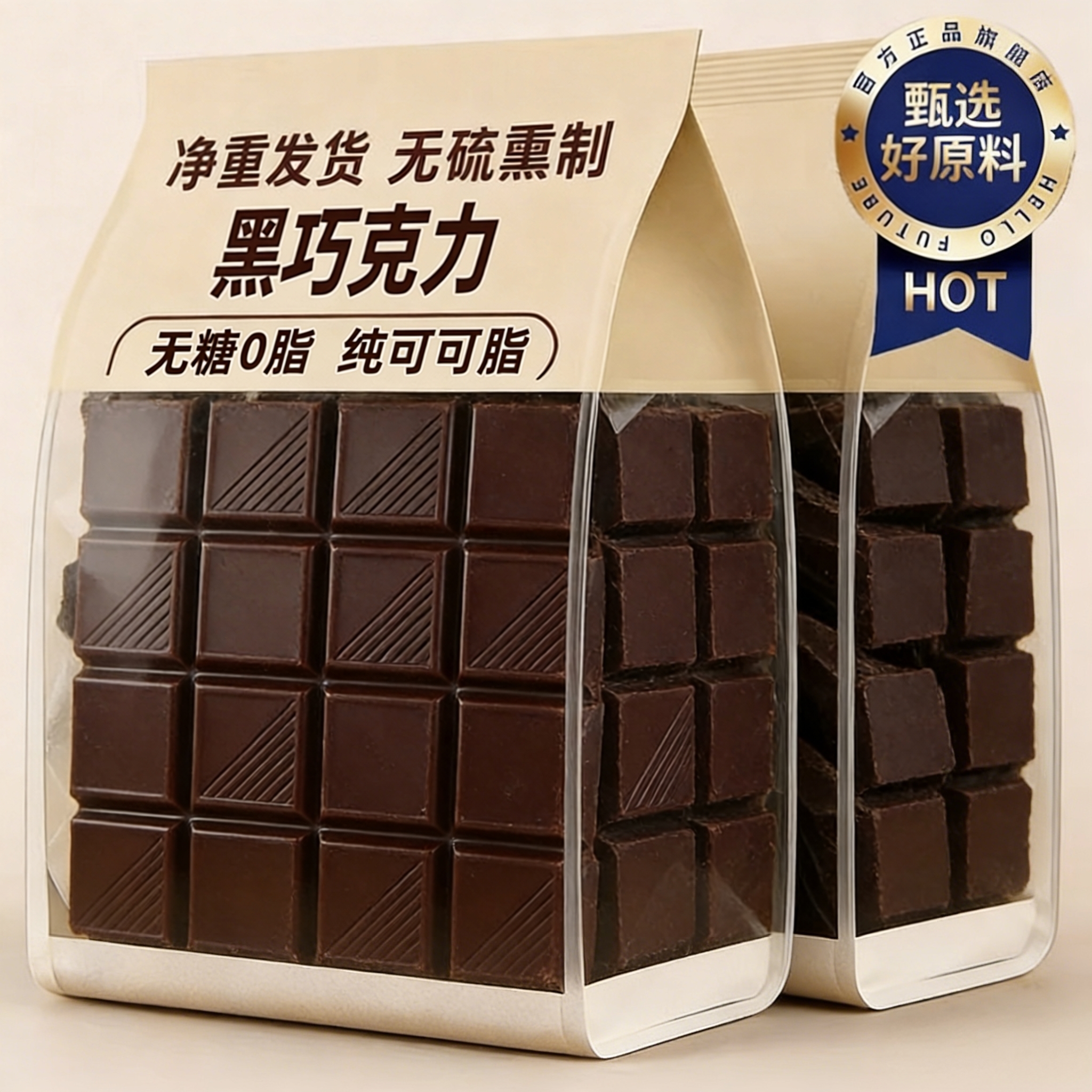 【央妈推荐】无糖0脂纯黑巧克力