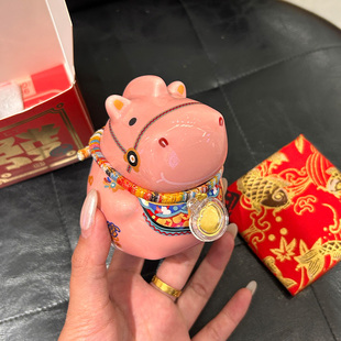 【马上有钱】新年装饰摆件包富马马年吉祥物陶瓷小马储钱罐小礼品
