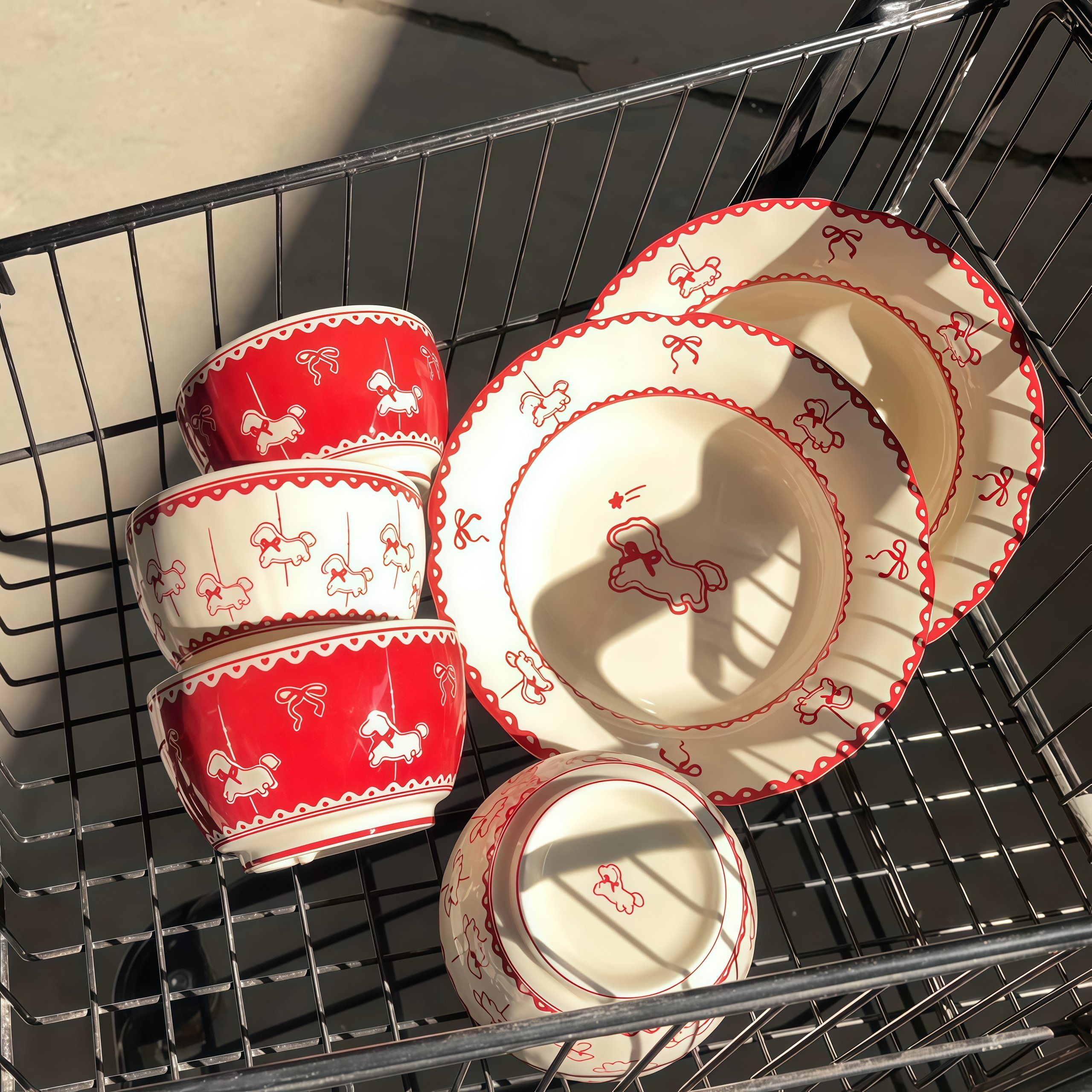 【新家乔迁礼物】马上luck陶瓷盘子旋转木马釉下彩餐盘早餐盘餐具,餐饮具,盘,淘宝优惠券,粉丝福利购,淘宝优惠卷