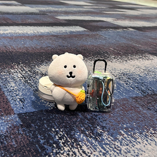 自嘲熊旅游行李箱透明mini拉杆箱棉花娃娃小玩偶娃衣收纳装饰配件