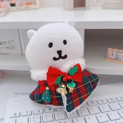10cm自嘲熊娃衣圣诞节装饰小斗篷棉花娃娃海星体玩偶公仔换装配件