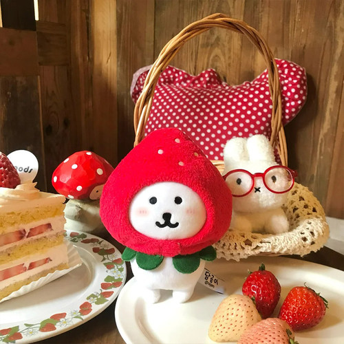 自嘲熊10cm娃衣草莓头套可爱帽子
