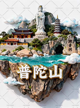 浙江普陀山金属冰箱贴文创纪念品