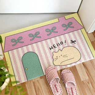 bodastu入户门丝圈地垫ins卡通可爱家用入门脚垫耐脏地毯玄关门垫