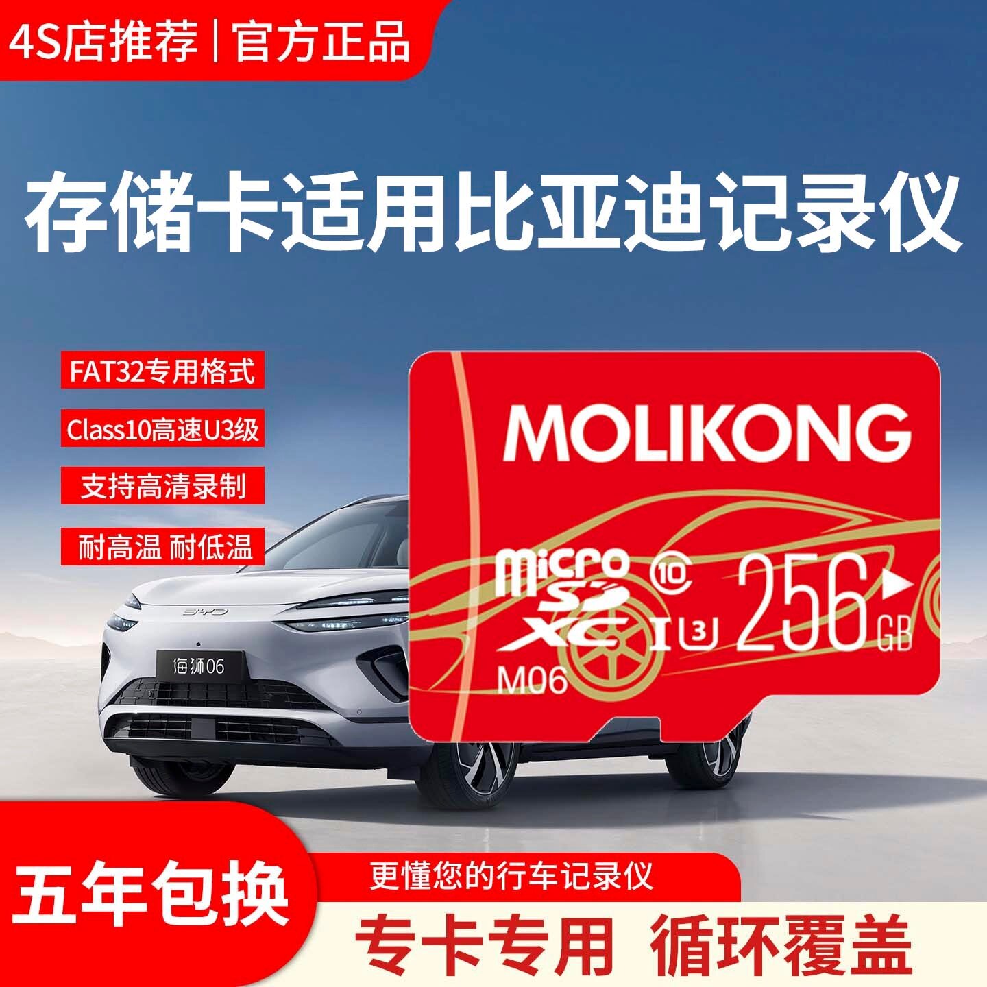 比亚迪海狮06行车记录仪存储卡海豚海鸥海豹05/07汽车专用内存卡