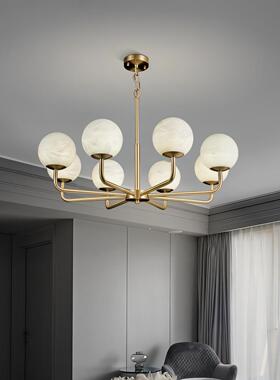 云石工厂云石吊灯北欧全铜魔豆灯现代简约创意圆球家用大气别墅客
