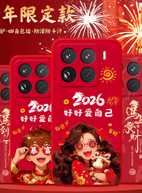 luckrider适用于小米15pro新年红色2410dpn6cc喜庆6.73寸本命年手机壳Xiaomi防摔设计mI15por马上发财保护套