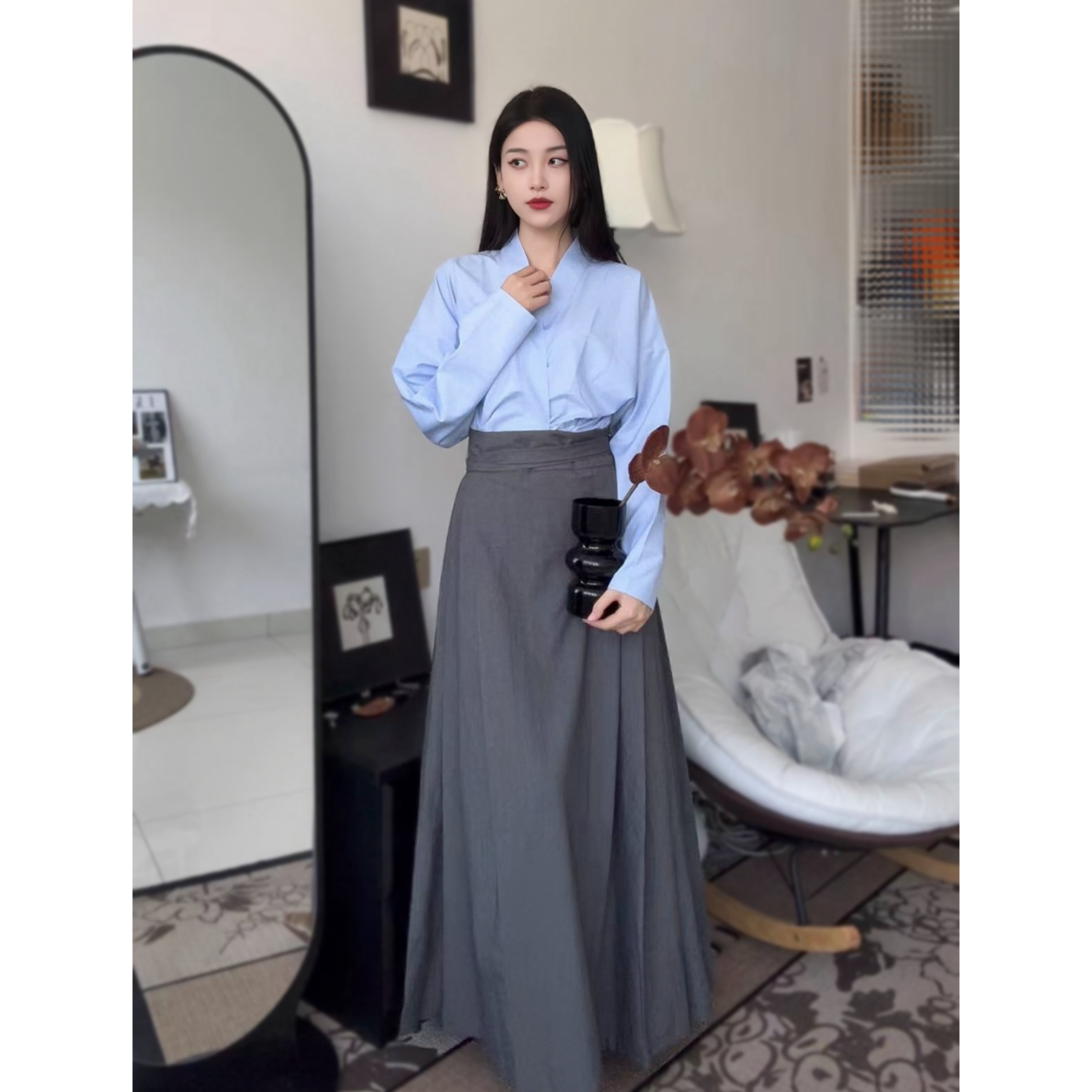 OL风马面裙套装思华锦原创汉服