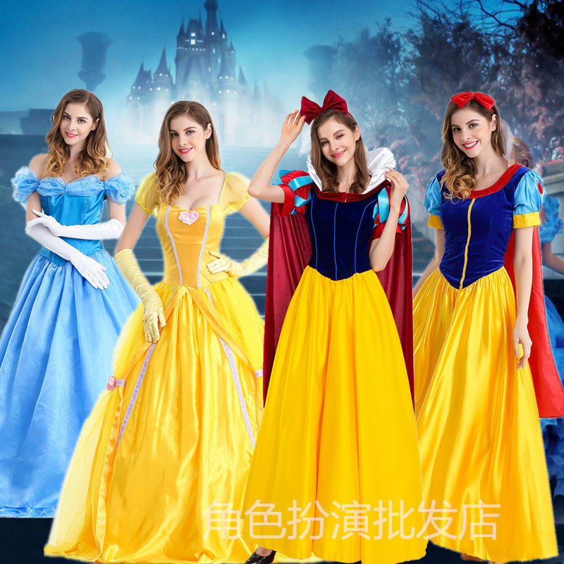 新款万圣节圣诞cos表演服装仙女教主白雪公主皇后服装成人公主裙