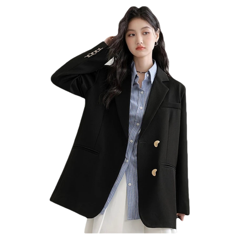 高级感杏色小西装外套女秋冬2026新款小个子气质宽松休闲西服上衣