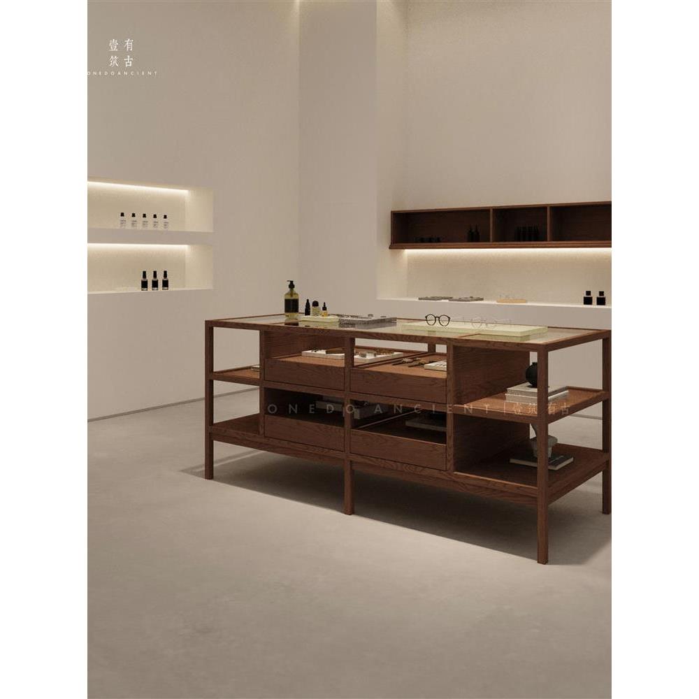 服装店玻璃中岛台展示柜流水台饰品展示柜陈列柜展示桌中岛储物柜