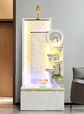 欧式流水喷泉摆件循环水鱼缸客厅大型落地办公室假山水景观风水轮