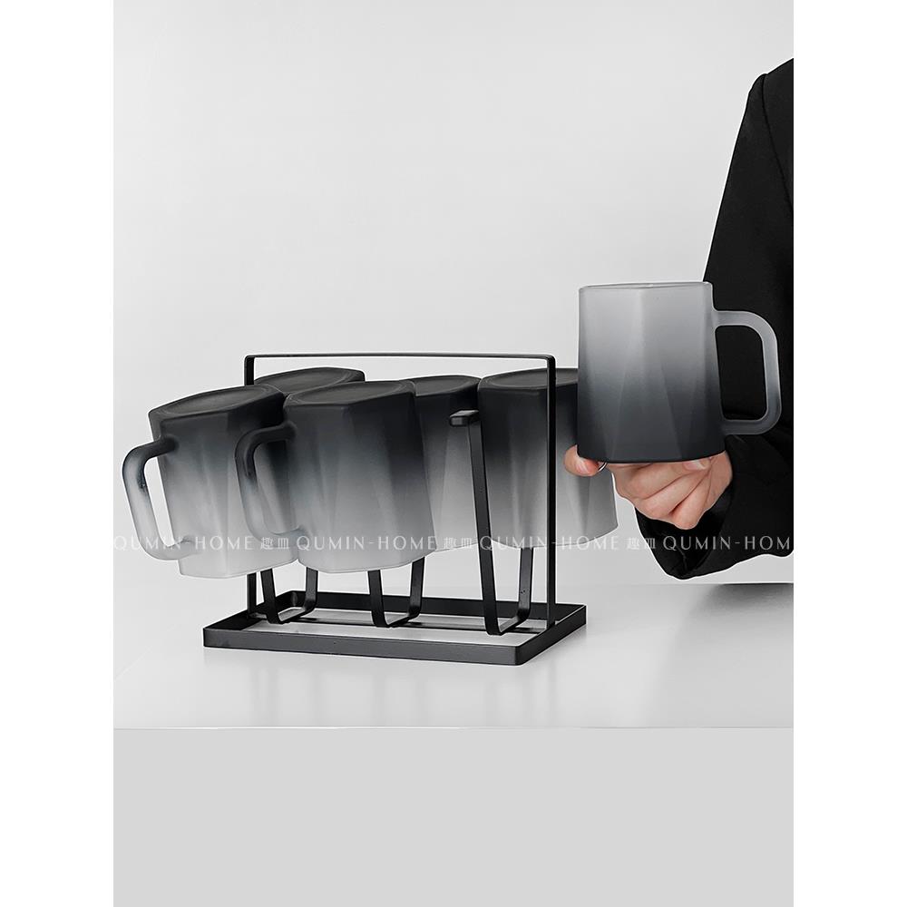 趣皿中式轻奢家用客厅办公室茶几玻璃杯高档水杯套装复古待客水具