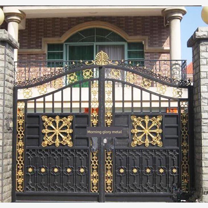 铁艺大门别墅庭院门乡村入户门家用院子大门双开对开门农村大铁门
