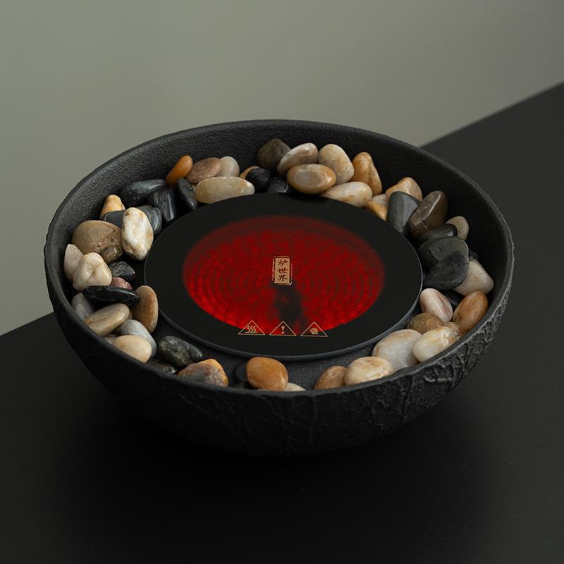 围炉煮茶家用室内黑茶普洱煮茶炉烤茶玻璃茶壶泡茶壶黑晶炉煮茶器