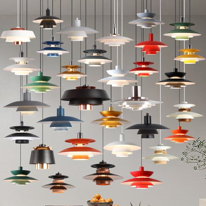 丹麦餐厅吊灯商用饭店铺PH5吧台灯现代简约火锅铁艺餐饮飞碟灯具