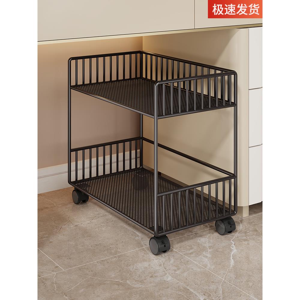 可移动书包架桌下置物筐家用收纳神器带轮落地多层小推车储物架子