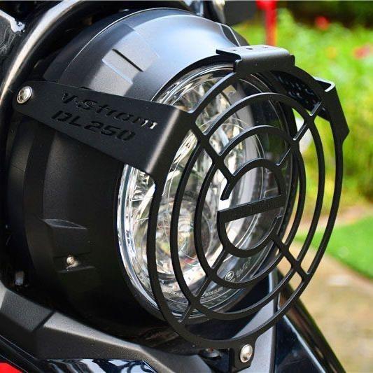 新款DL250摩托车适用改装大灯前照灯金属保护罩防护网配件