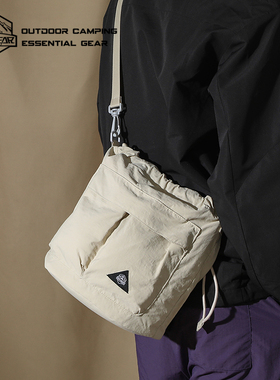 OCE GEAR斜挎包女通勤大容量手提单肩包设计感小众抽绳束口袋超轻