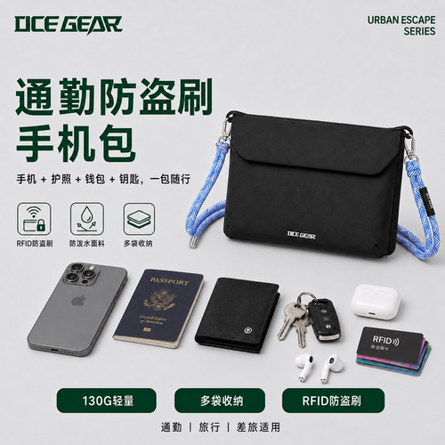 OCEGEAR山系斜挎包RFID证件收纳