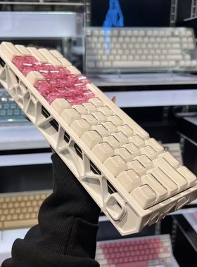 XVX水晶白果冻侧刻透明键帽PC爱心蝴蝶机械键盘磁轴满改OEM高颜值