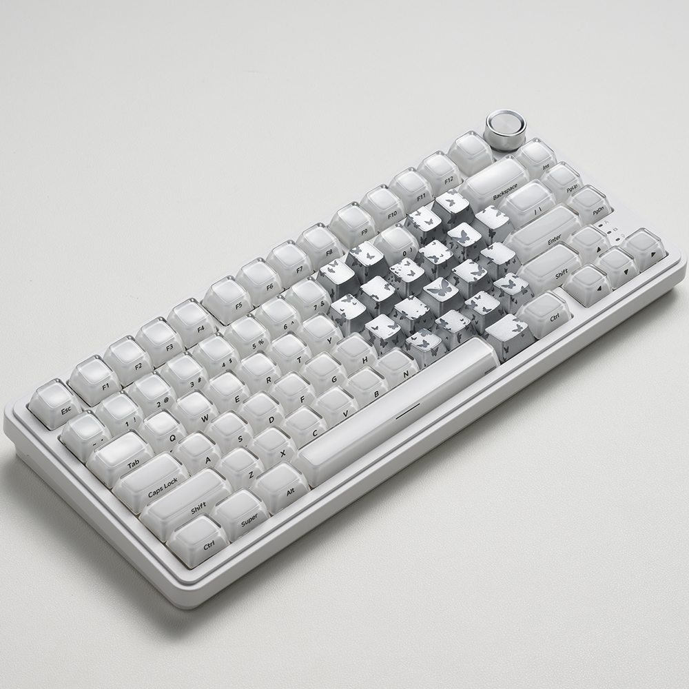 XVX水晶白色果冻2.0键帽侧刻磁轴机械键盘键帽PCMDA高度ev63ez63