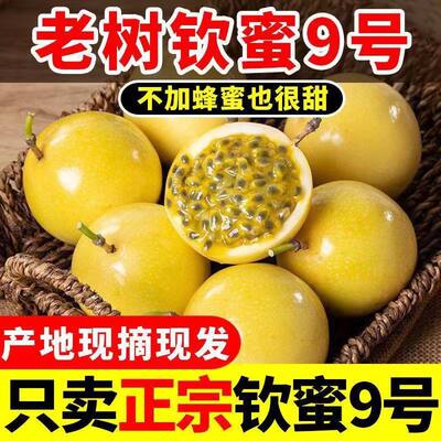 花皮广西钦蜜9号黄金百香果5斤大果整箱新鲜包邮应季孕妇水果原浆