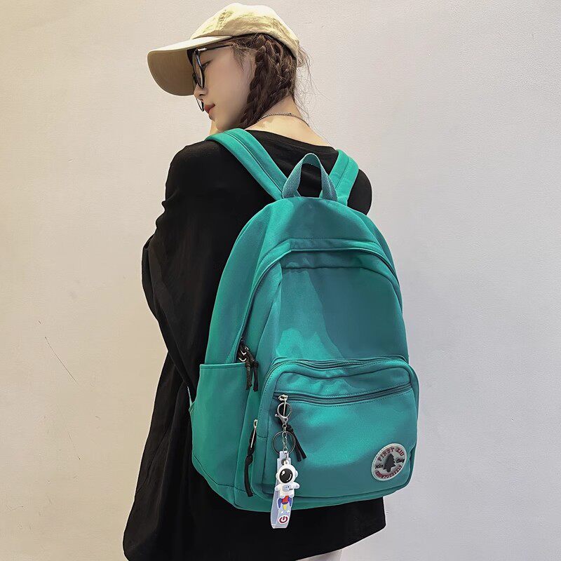 法国Fad Karan书包女大学生设计感小众初高中绿色大容量双肩包包