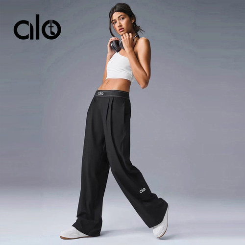 ALOIDE新款高腰直筒阔腿瑜伽裤女