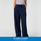 环保棉针织布罗纹松紧牛仔帅气休闲减龄直筒裤 klee klee夏女装