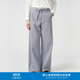长裤 环保棉土地染腰带复古毛边直筒裤 K0251PA06 klee25春女装 klee