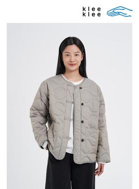 klee klee2026早春新款女装环保棉经纬异色轻薄羽绒小袄K0261JA03