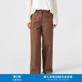 感休闲显瘦直筒裤 环保棉水洗棉布工装 K0251PA08 klee25春女装 klee