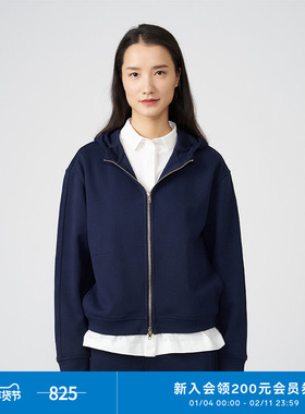 klee klee春女装环保棉双层厚针织布宽松简约休闲减龄实穿外套