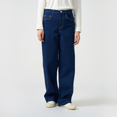 K0251PA20 环保棉舒适弹力半松紧腰牛仔直筒裤 klee 25春女装