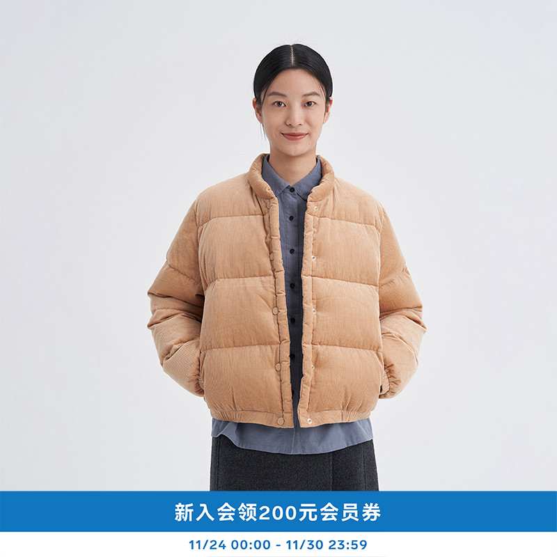 25年冬女装环保棉灯芯绒短羽绒服