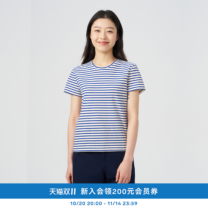 kleeklee环保棉条纹短袖T恤