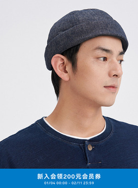 klee klee25春男装亚麻棉羊毛休闲百搭保暖瓜皮帽礼物K2253CA01