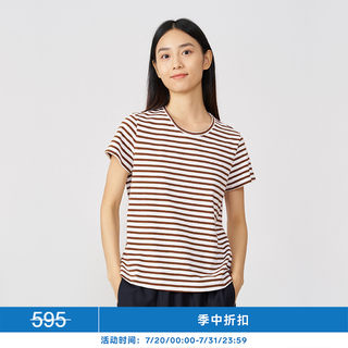 klee klee  23新品夏女士薄环保棉点子纱短袖T恤圆领 K0233TS01