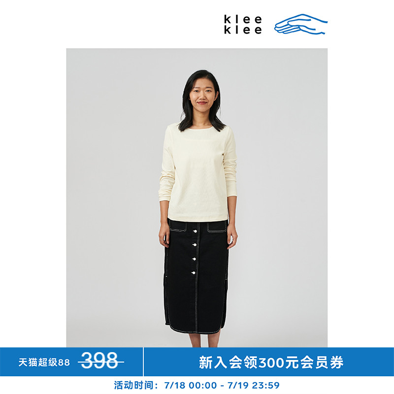 女士白T恤长袖KleeKlee
