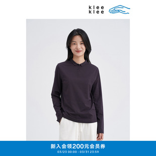 T恤K0253TS11 职场环保棉弹力POLO领休闲长袖 klee klee秋冬女装