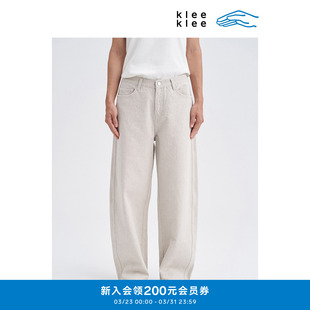 K0253PA24 环保棉麻白弯刀休闲宽松牛仔裤 klee klee秋冬女装