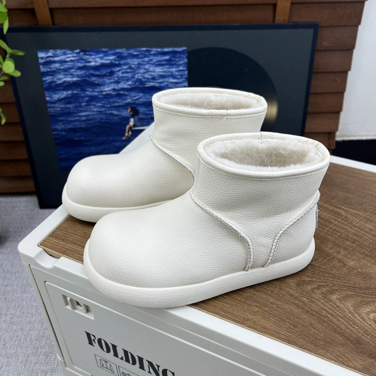 厚底真皮勃肯短靴女2025冬