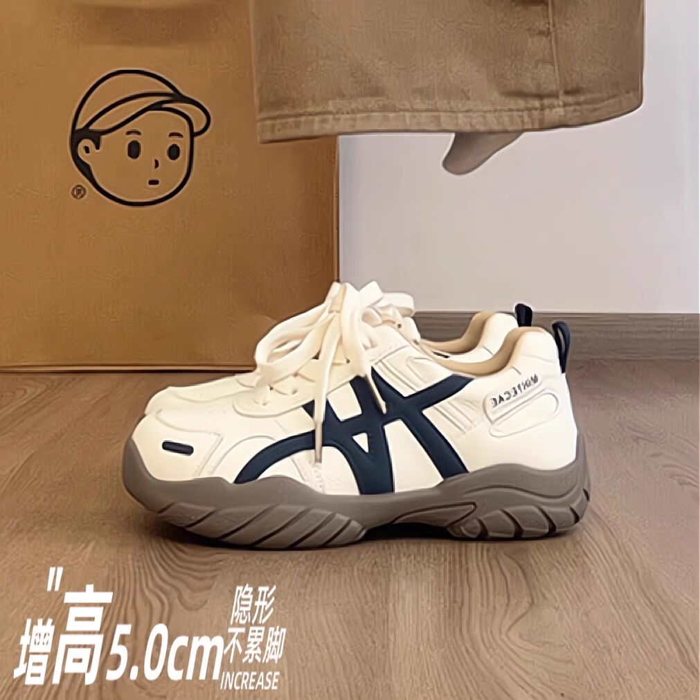 厚底内增高德训鞋女2025秋季新款